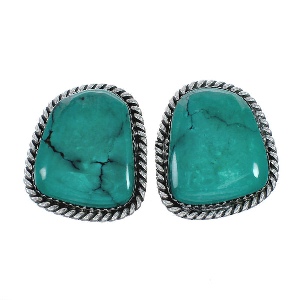 Native American Turquoise Sterling Silver Post Earrings X11027